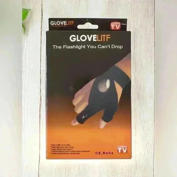 LED Gloves Flashing Light Up Party Glow Outdoors Workshop Handyman Fun NWT - Picture 10 of 16